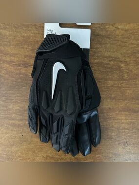 Nike D-Tack 6.0 Football Padded Linesman Gloves Black Youth Medium New $60